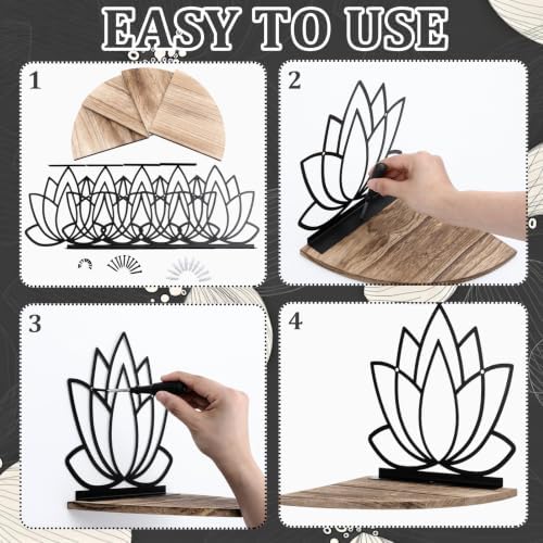 4 Tier Black Lotus Wall Mount Corner Shelves Floating Corner - Image 4