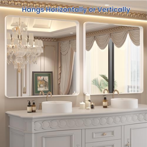 WEER White Bathroom Vanity Mirror 36x36 Inch - Image 5