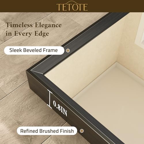 TETOTE Black Mirror for Bathroom Sink 24" x 32" Matte Black Beveled Metal Frame - Image 3
