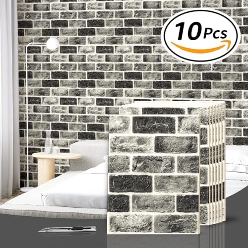 Art3d 10 Pcs 3D Peel and Stick Foam Brick Wall Panels - Image 2