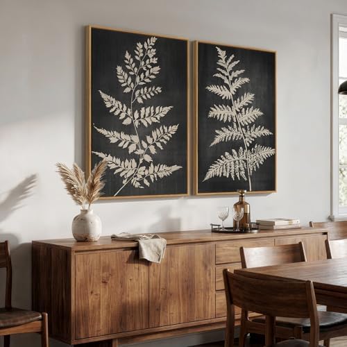 Large Framed Rustic Vintage Botanical Wall Art - Image 2
