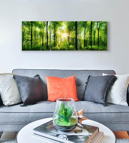 Forest Wall Art Decor, 3 Panel Canvas 48x16 - Image 4