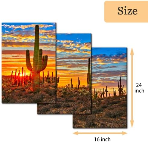 Pacimo 3 Pieces Wilderness Cactus Wall Art Decor - Image 4