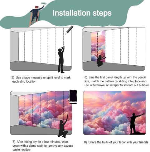 YQWDMX -Colorful Cloud Nursery Wallpaper XT23 S 100" x 65" - Image 5