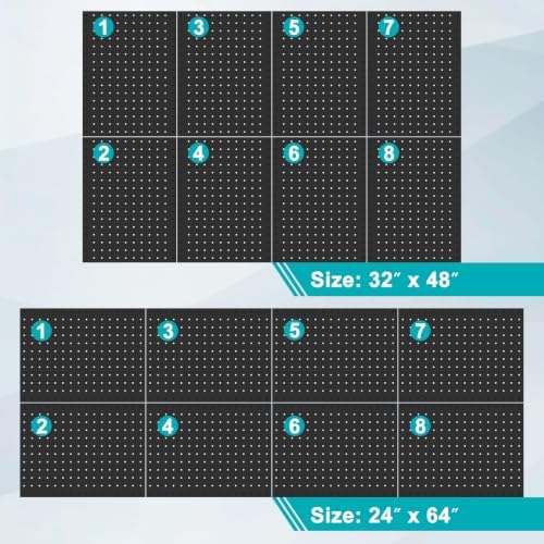 PBHEPJ Peg Board, 8 Pack Metal Pegboard Panels and 63 Pcs Hooks and Baskets - Image 6