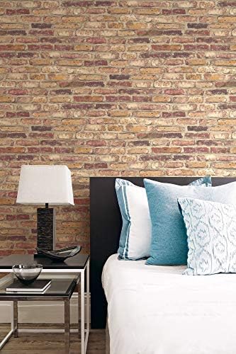 NextWall Faux Rustic Red Brick Peel and Stick Wallpaper - Image 5