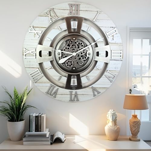 ImprovingLife The Gears Clock Real Moving Gear Wall Clock England Line) - Image 2