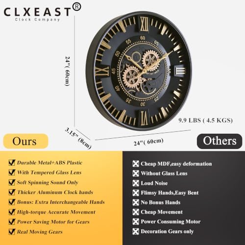 CLXEAST 24 Inch Wall Clock - Image 4