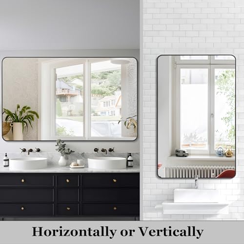 DESBING Black Bathroom Mirror, Decorative Rectangular Vanity Mirror - Image 2