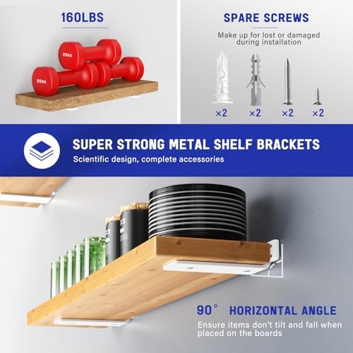 Goovilla Shelf Bracket, Floating Shelf Brackets 6 inch Long, 6 Pack - Image 2
