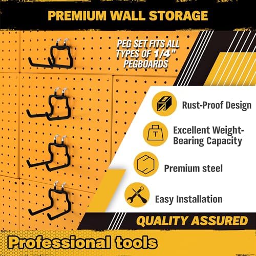 ELEAD 4-Piece Flat Pegboard Hooks, Peg Board Organizer Accessories - Image 4