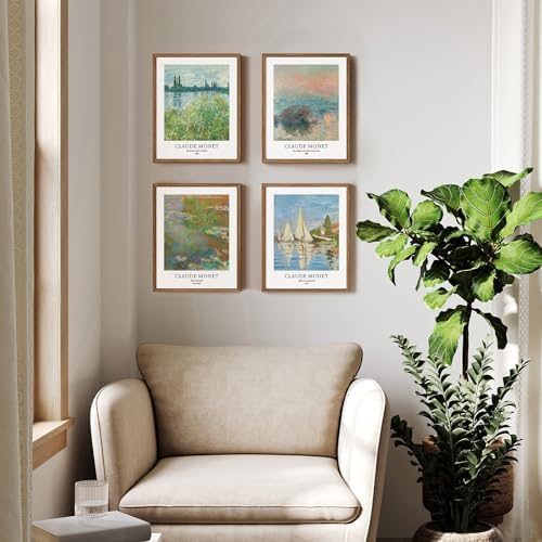 EVOLE HOME Claude Monet Giclee Art Prints Set of 4, 11x14 Unframed Seine Water - Image 5