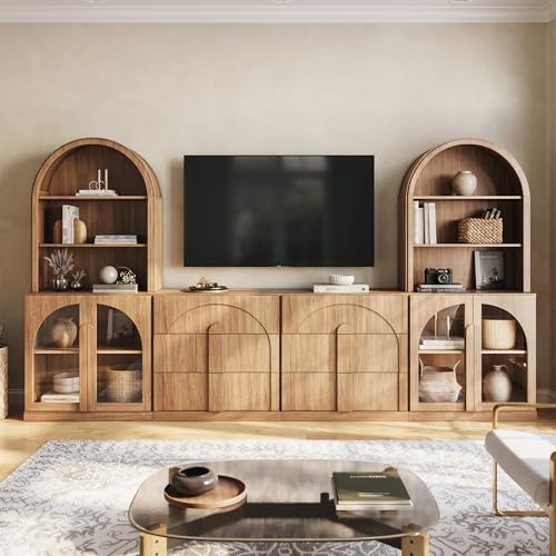 BELLEZE Bijou 126" Wall Unit 6-Piece Modular TV Stand by BELLEZE