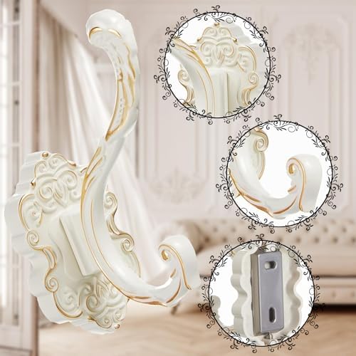 4 Pcs White Coat Hooks Wall Mount, Matte Metal Hat Hooks - Image 4