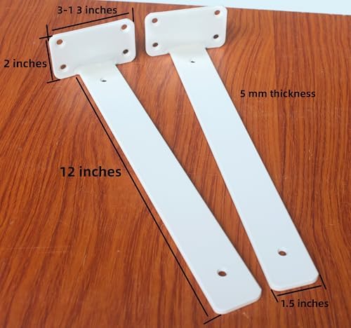 12 Pack - 12 inch White Hidden L Shelf Bracket Iron Floating Shelf Brackets - Image 2