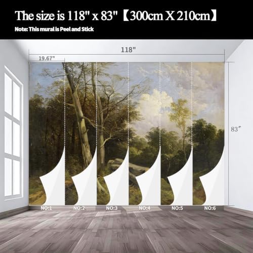 A 19th century classical realistic landscape oil painting style self-adhesive - Image 3