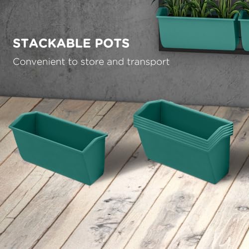 Outsunny 3-Tier Wall Planter w/ 6 Pots, Outdoor Hanging Planter - Image 6
