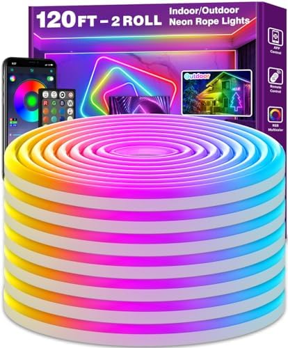 AILBTON 120Ft Neon Rope Lights, Flexible Led Rope Lights Control by AILBTON