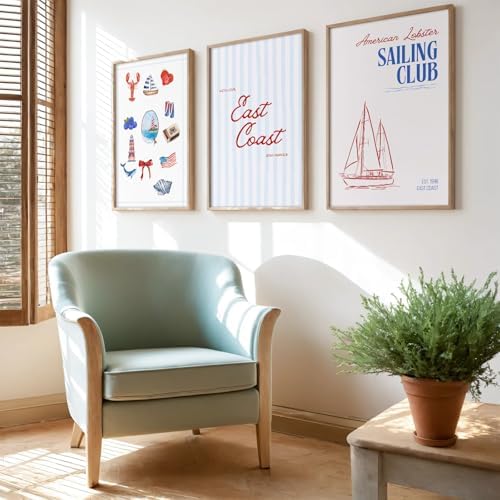 Baccone Coastal Wall Art Preppy Aesthetic Wall Decor Trendy East Coast Wall Art - Image 4