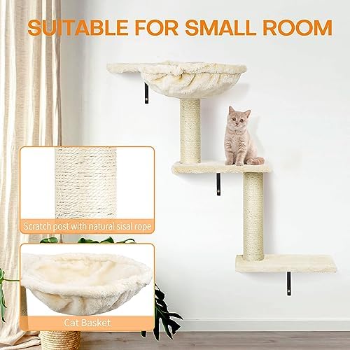 Cat Wall Shelves, Space-Saving Wall-Mounted Cat Climbing Set - Image 5