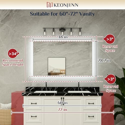 Keonjinn 48 x 28 LED Bathroom Mirror - Image 6
