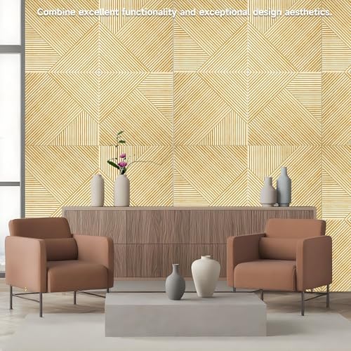 TO-TH Acoustic Panels Peel and Stick Sound Proof Panel 6Pack, Natural Oak - Image 5