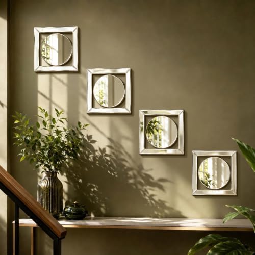 Square Decorative Wall Mirror 12 x 12 Inch, Modern Wall Mounted Accent Mirror - Image 5