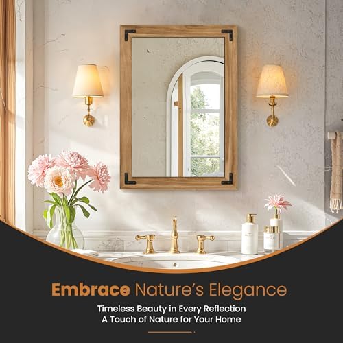 Wood Framed Bathroom Vanity Mirror - Image 2
