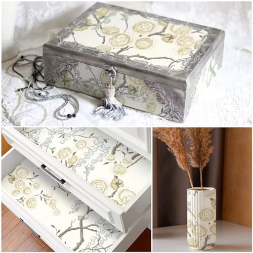 Orainege Peel and Stick Wallpaper Vintage Floral Contact Paper - Image 5