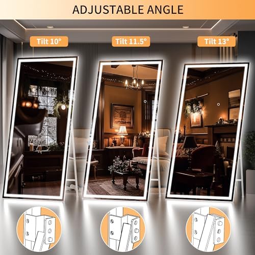 Hasipu Full Length Mirror with Lights, Full Body Dressing Hanging Mounted Mirror - Image 5