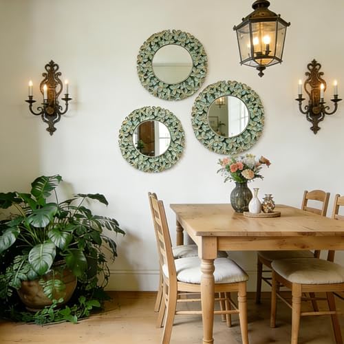 DXYAKY 3 Pack Floral Ornate Decorative Wall Mirror - Image 5