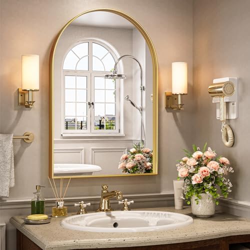 Brightify Arched Mirror, Arched Wall Mirror, 20 x 30 Inch Gold Arch Mirror by Brightify