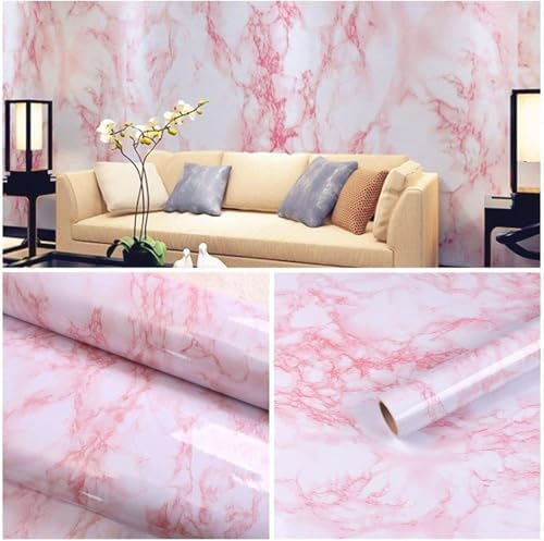 Marble Contact Paper Pink Peel and Stick Wallpaper - Image 4