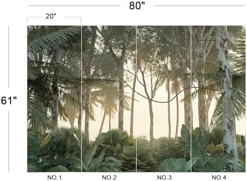 Sunlit Tropical Forest Tall Trees Scenery Landscape Wallpaper - Image 5