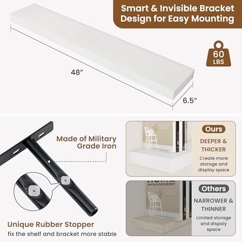 Floating Shelves for Wall, Wall Mounted Wood Shelves - Image 3