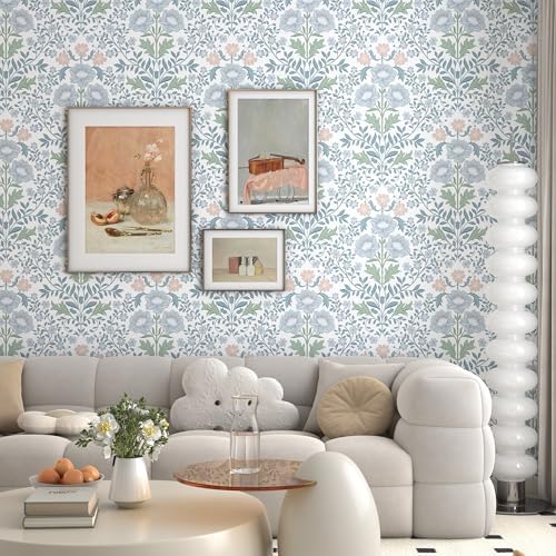 PeonyQueen Floral Peel and Stick Wallpaper 17.3"x393" Boho Contact Paper - Image 2