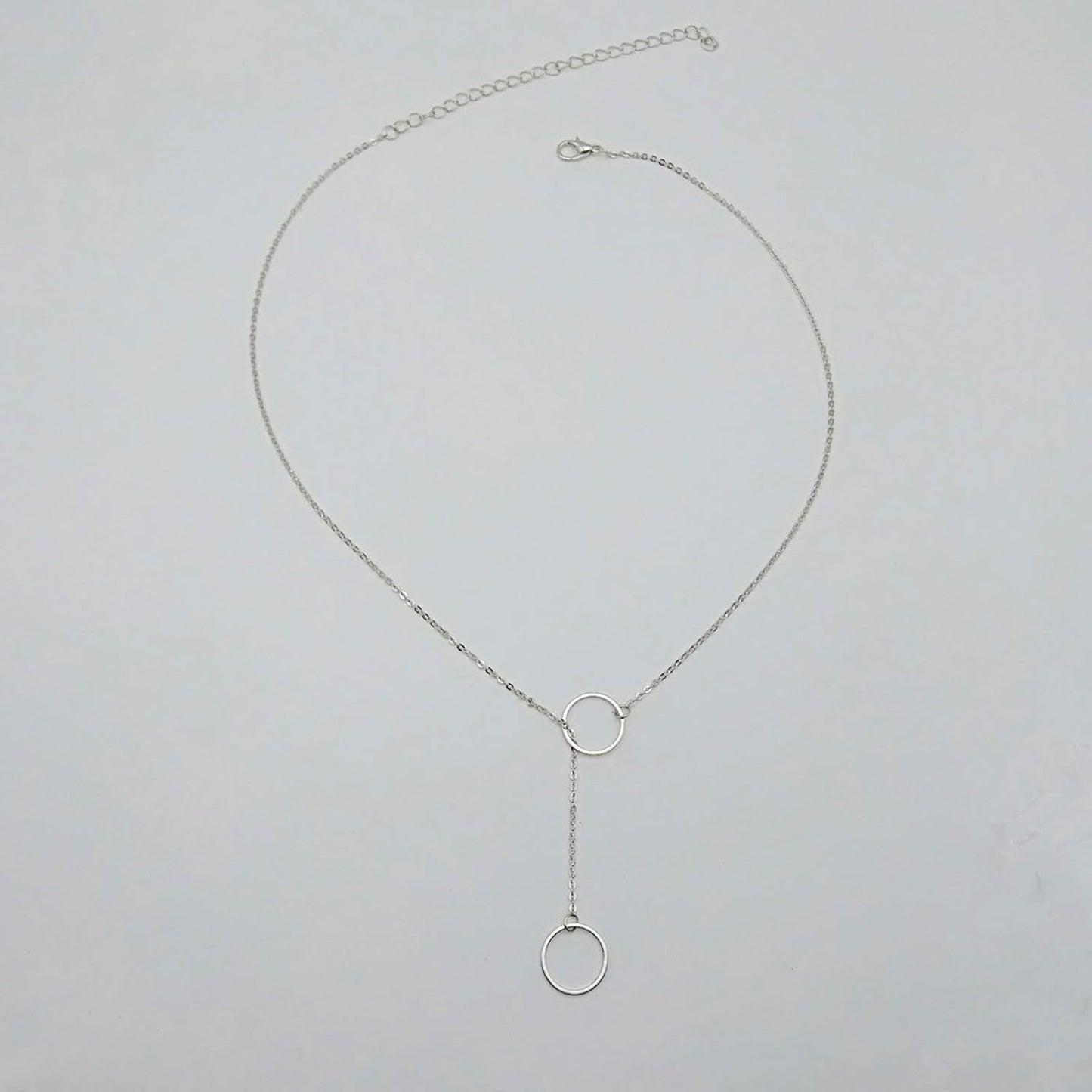 Creative Y-shaped Necklace Hollow Ring Necklace Chain Jewelry Accessories for Women and Girls