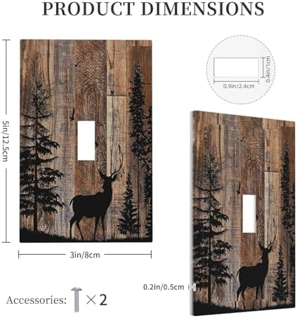Decorative Light Switch Cover Rustic Forest Antler Elk Deer Silhouettes Animals - Image 5