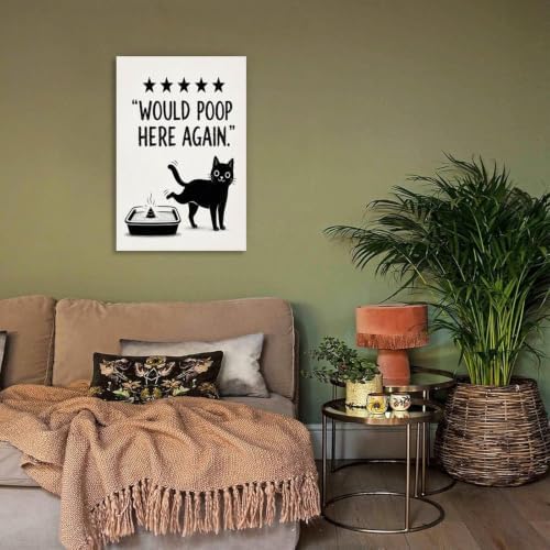 Funny Cat Poster Black Cat Litter Quote Canvas Wall Art Decor - Image 4