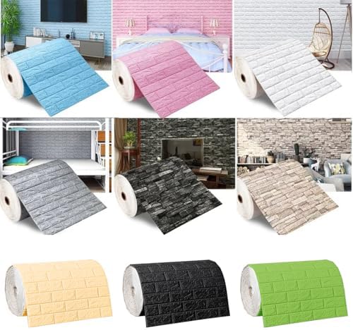 Waterproof Wall Panels 27.5" x 196.8" Faux Brick Wallpaper Peel and Stick Art - Image 5