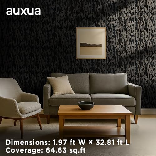 Black Textured Peel and Stick Wallpaper 24" x 393"– Easy to Use - Image 2