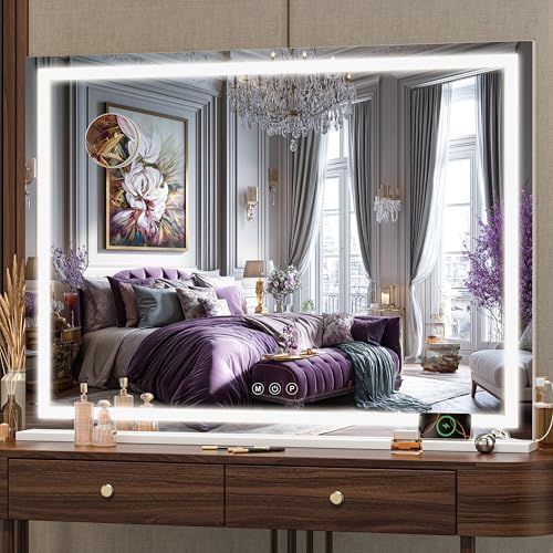Hasipu Vanity Mirror with Lights, Lighted Makeup Mirror with Dimmable 3 Modes by Whatssuitableisthebest