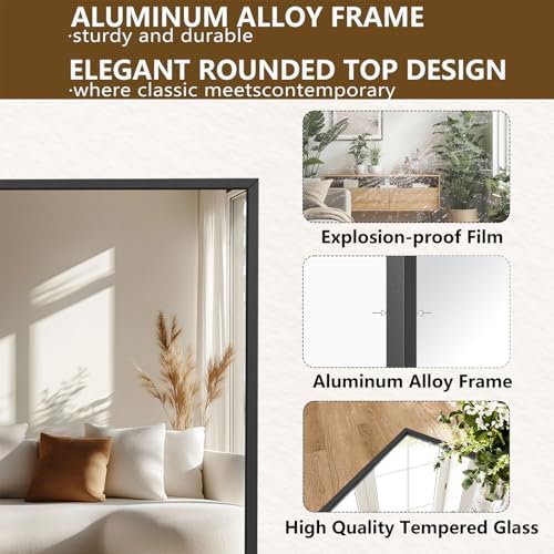Koonmi 81"x41" Floor Mirror Full Length, Large Black Mirror - Image 3
