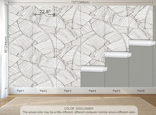 Banana Leaf Peel and Stick Wallpaper Minimalist Leaves Wall Mural - Image 3