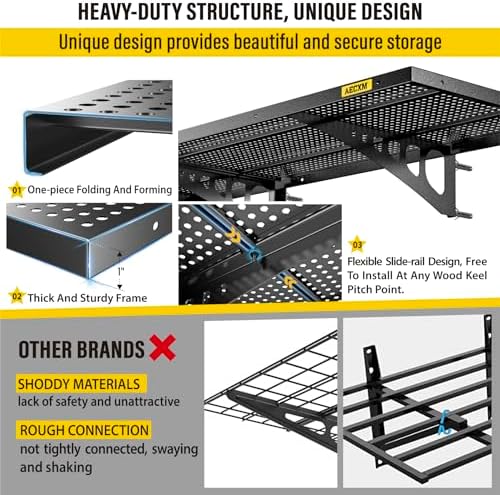 Aecxm 4-Pack 1.64x4ft Adjustable Garage Wall Shelving 1120lbs Load Capacity - Image 5