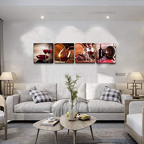 TTHYUEWS Canvas Wall Art For Kitchen Dining Room Wall Decor Wine Glass Wall - Image 5
