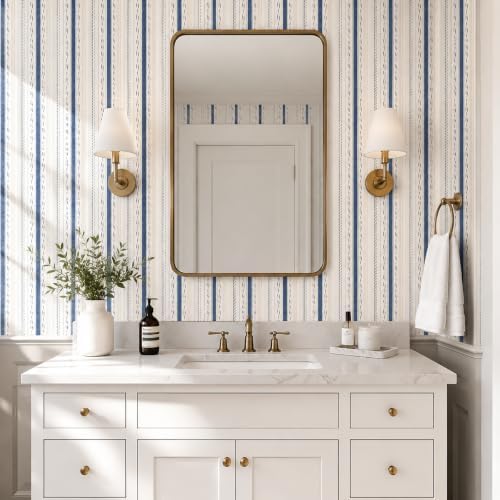 GloryTik Peel and Stick Wallpaper, Ikat Inspired Removable Wall Mural, Self - Image 4