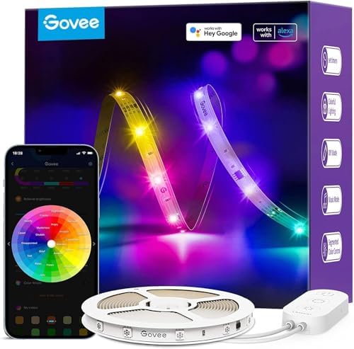 Govee 16.4ft RGBIC LED Strip Lights, Work by Unknown