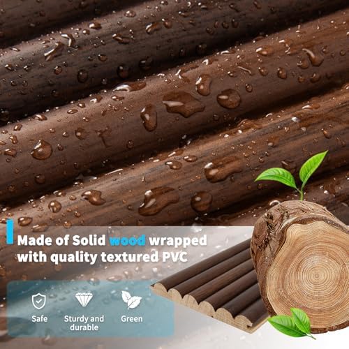Art3d 108 x 5.7 Inch Fluted Wood Textured Slat Wall Panel, Beaded Walnut - Image 5