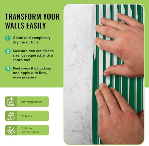 Select 5 Pack Peel and Stick Backsplash Tiles, Vinyl Self Adhesive Back - Image 4